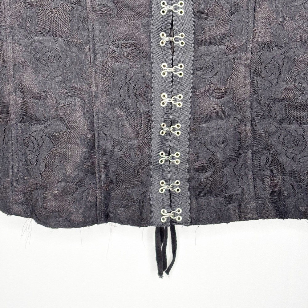 Royal Bones by Daang Black Lace Under Bust Corset Size XXL Hook Eye Front - Picture 5 of 10